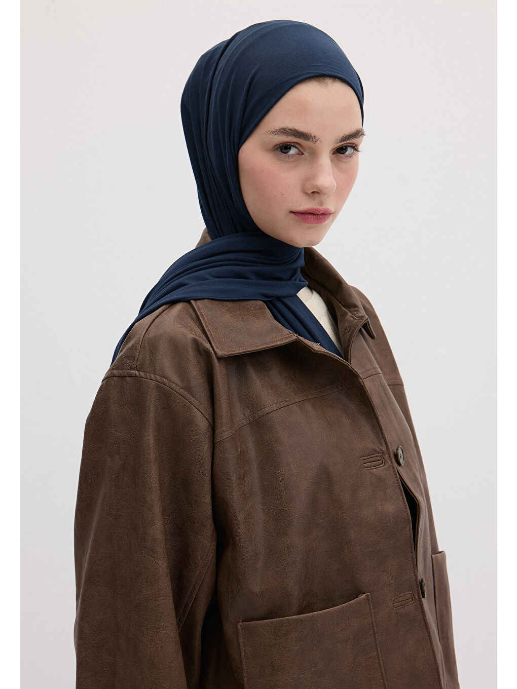 Bambu Penye Şal Koyu Mavi-2