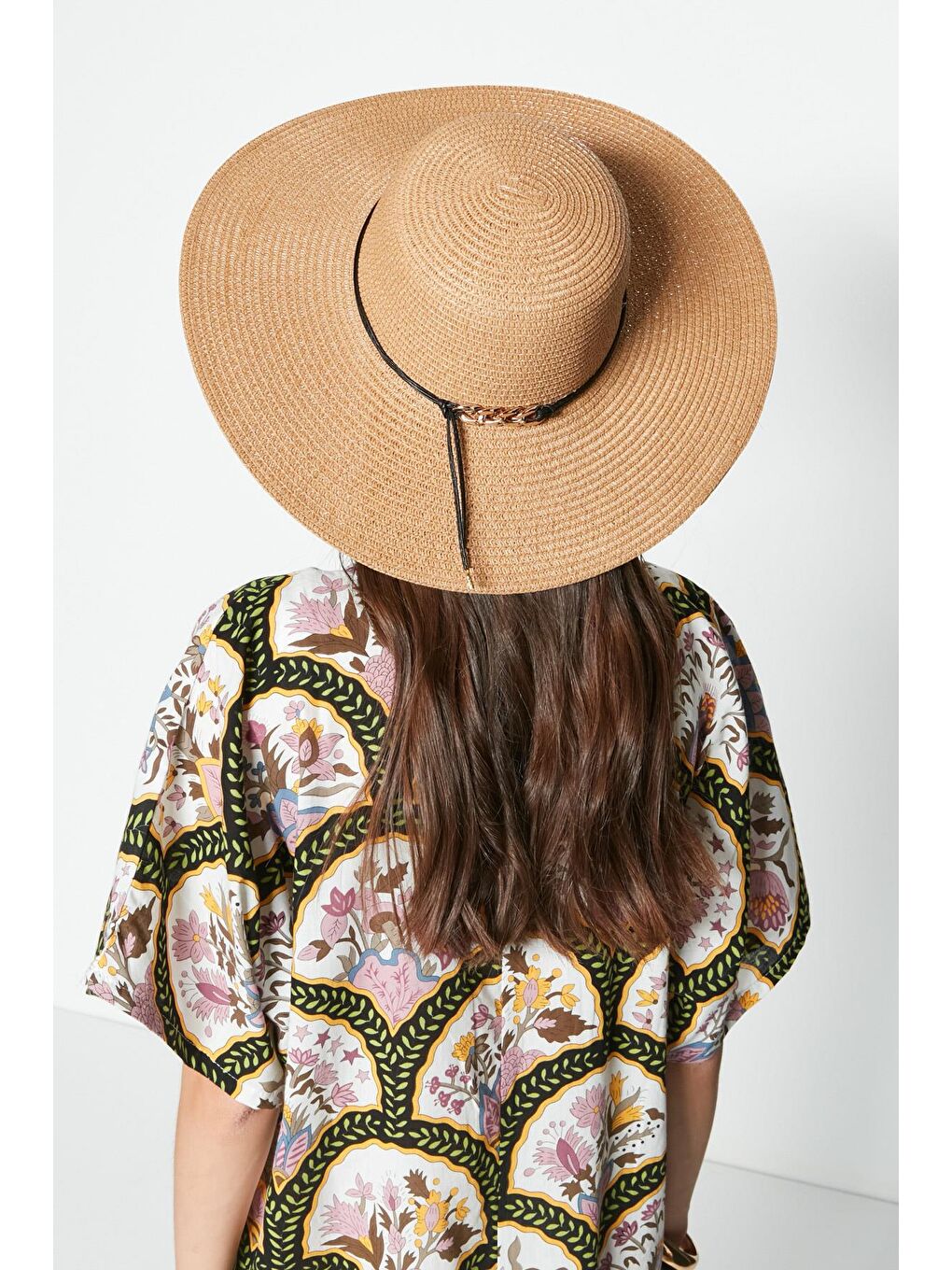 Pembe Hasır Plaj Şapkası Y23730-06 Şeftali-2