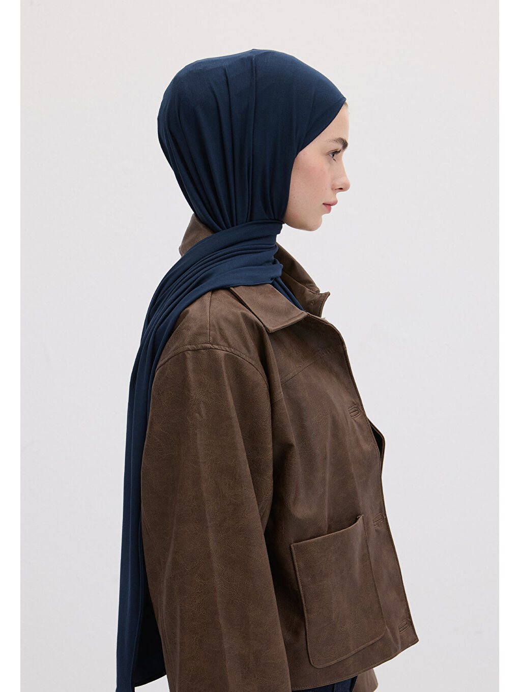 Bambu Penye Şal Koyu Mavi-3