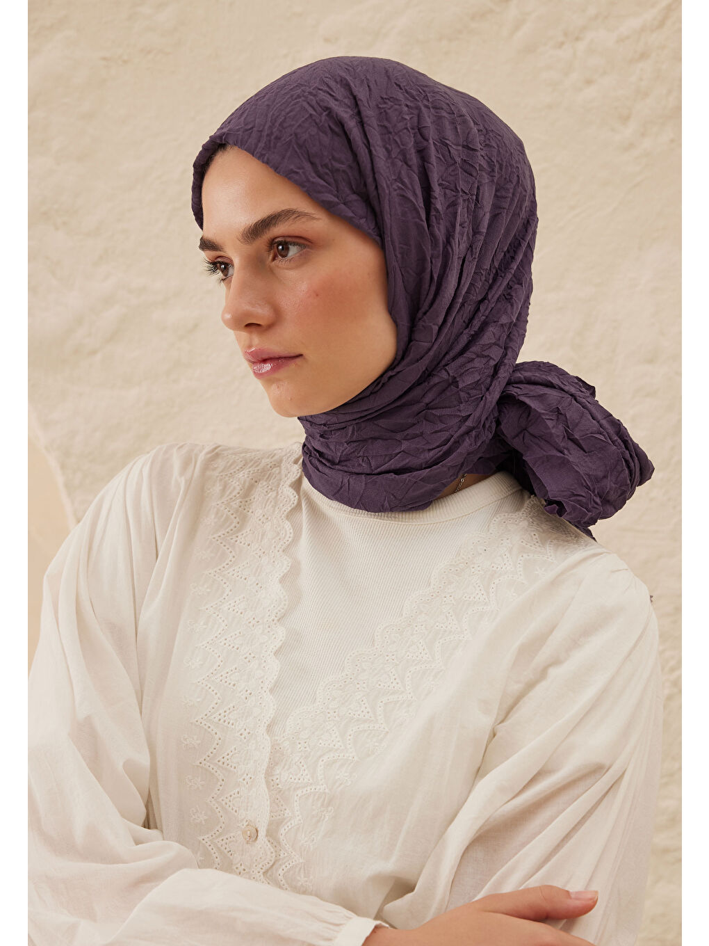 Mor Vual Crash Şal Yaban Mersini-1