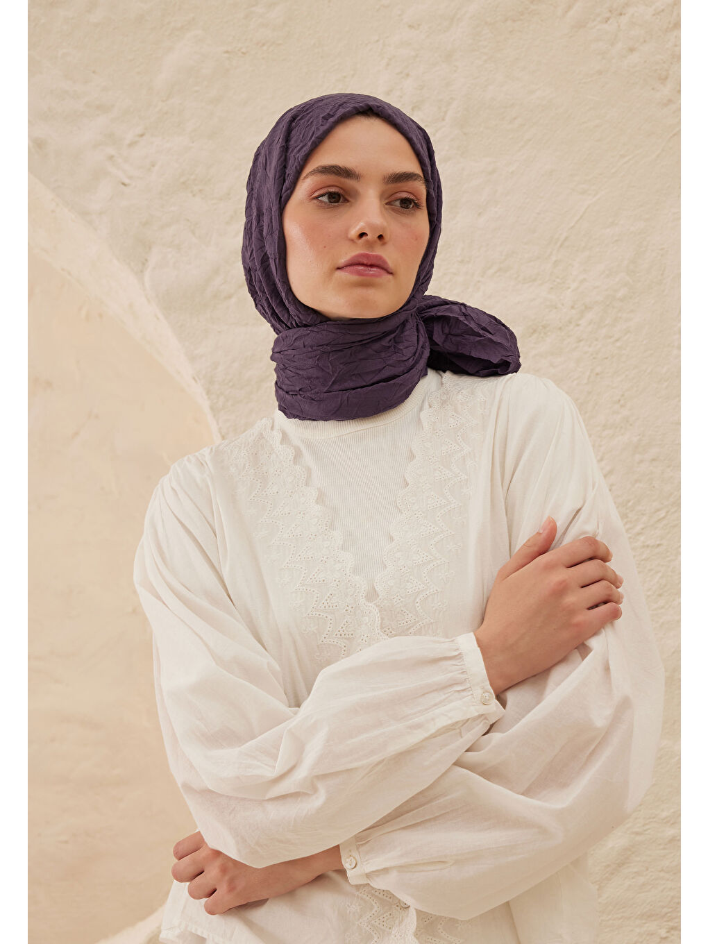 Mor Vual Crash Şal Yaban Mersini-2