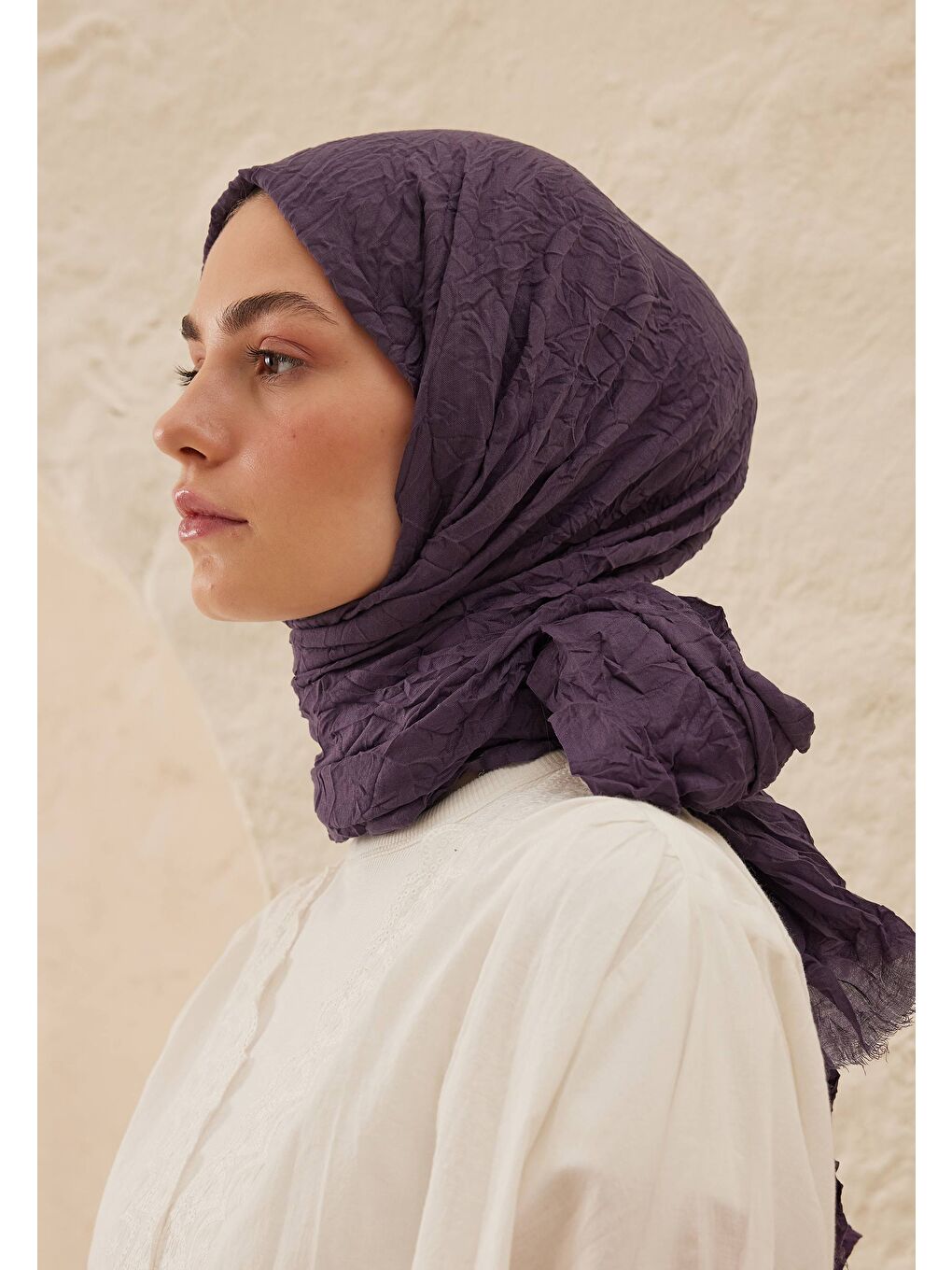 Mor Vual Crash Şal Yaban Mersini-3