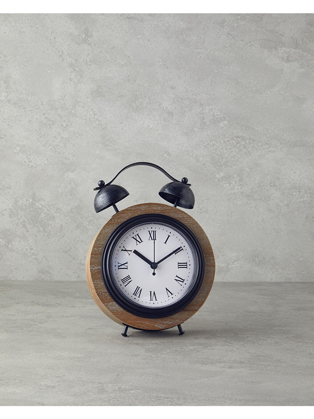 Bej Quadro Ahşap Masa Saati Naturel