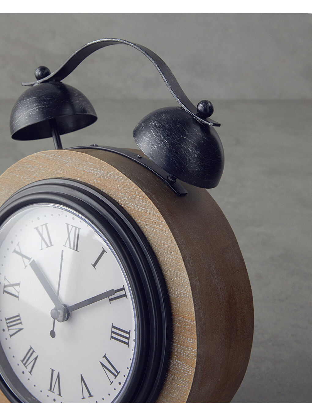 Bej Quadro Ahşap Masa Saati Naturel-1