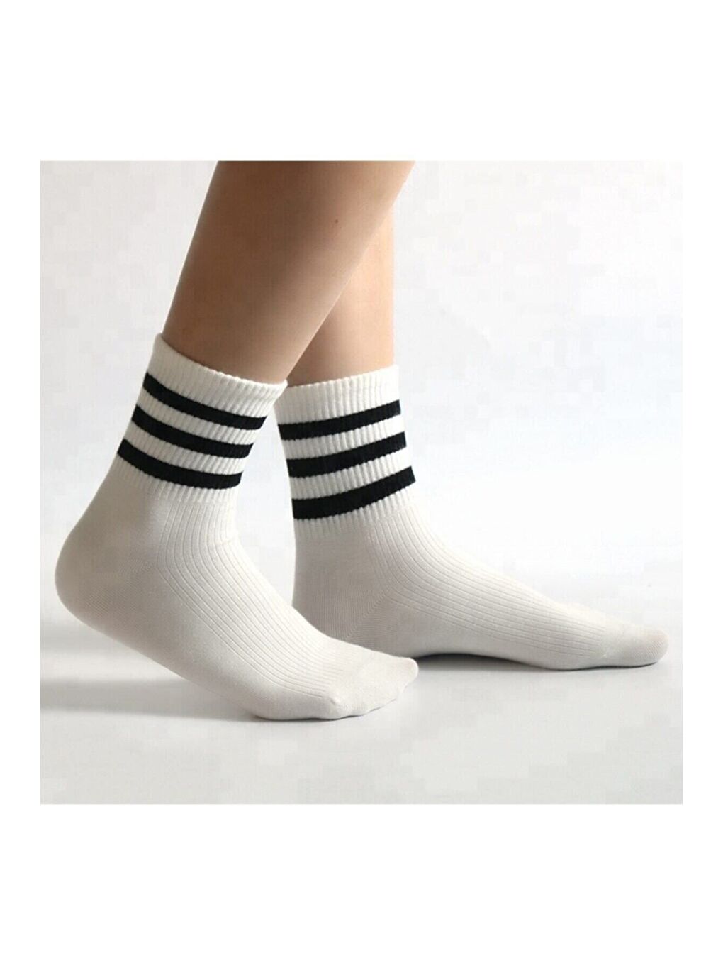 Karışık Unisex 5'li Çizgili Tenis Model Çorap - Ekstra Rahat Ve Esnek 5 Çift-5