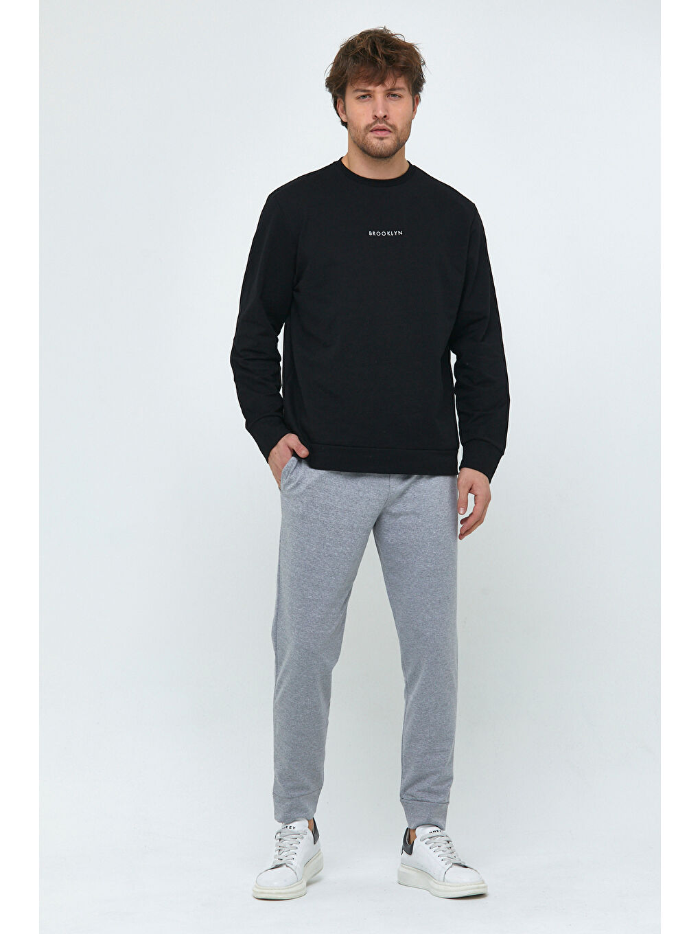 Gri Regular Fit İnce Erkek Büyük Beden Jogger Eşofman Altı SPR25EA81