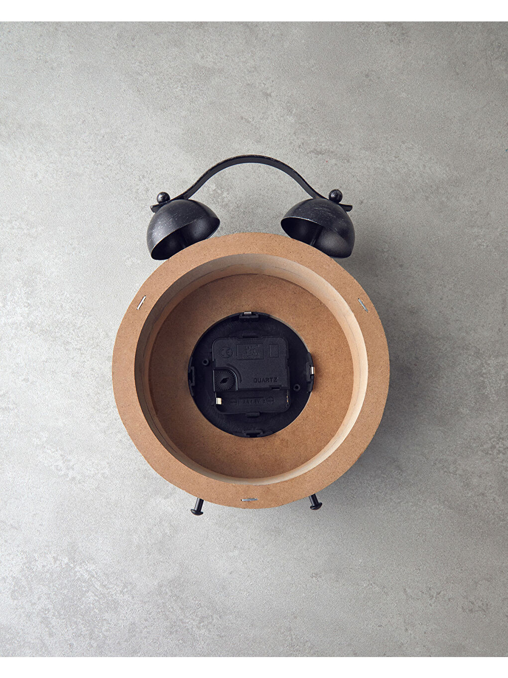 Bej Quadro Ahşap Masa Saati Naturel-2