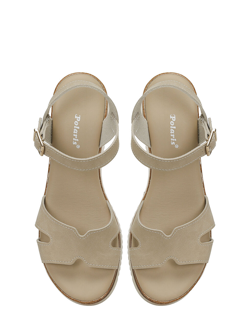 Bej 323596.Z 5FX Vizon Kadın Dolgu Topuk Sandalet-3