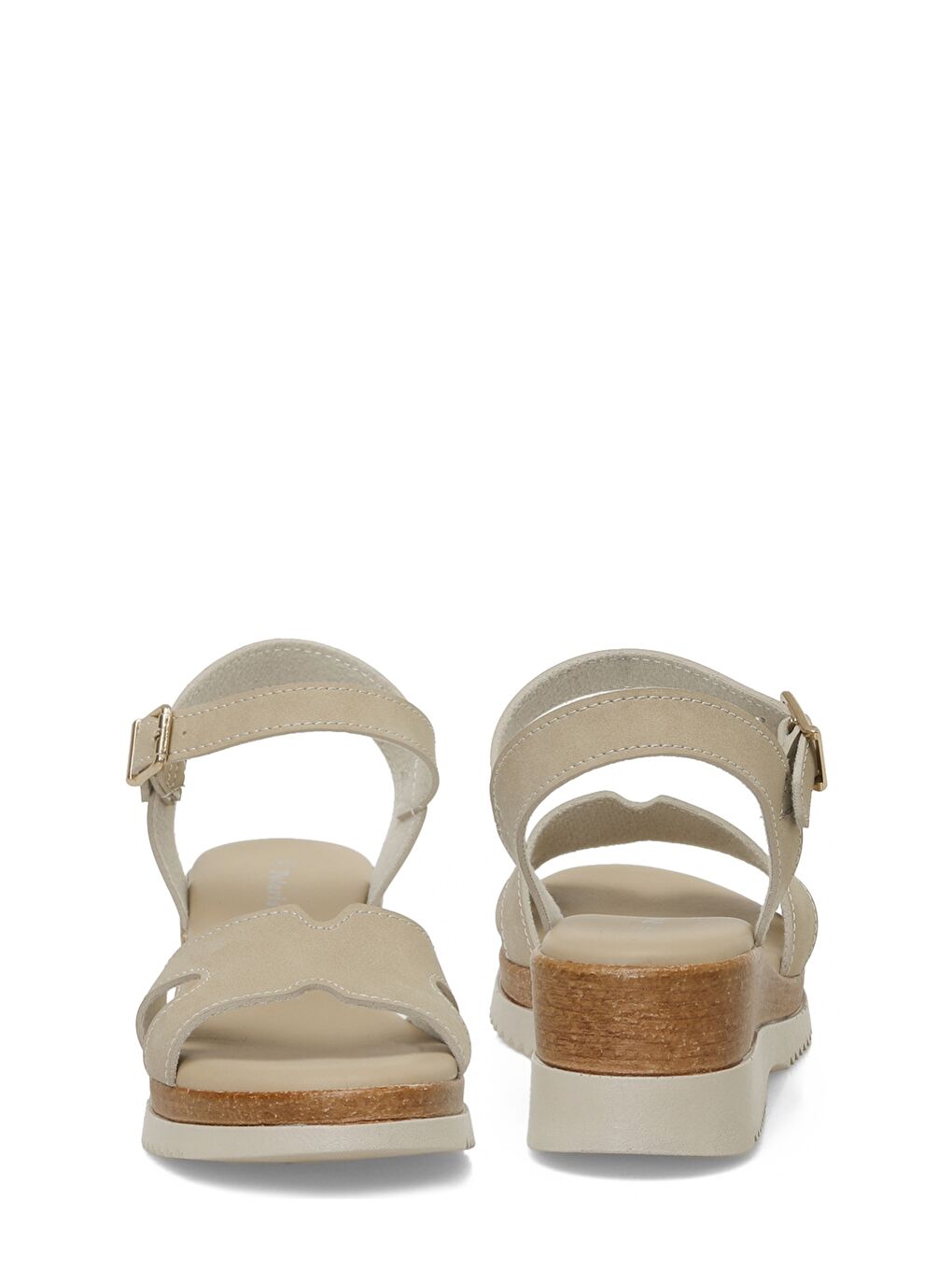 Bej 323596.Z 5FX Vizon Kadın Dolgu Topuk Sandalet-4