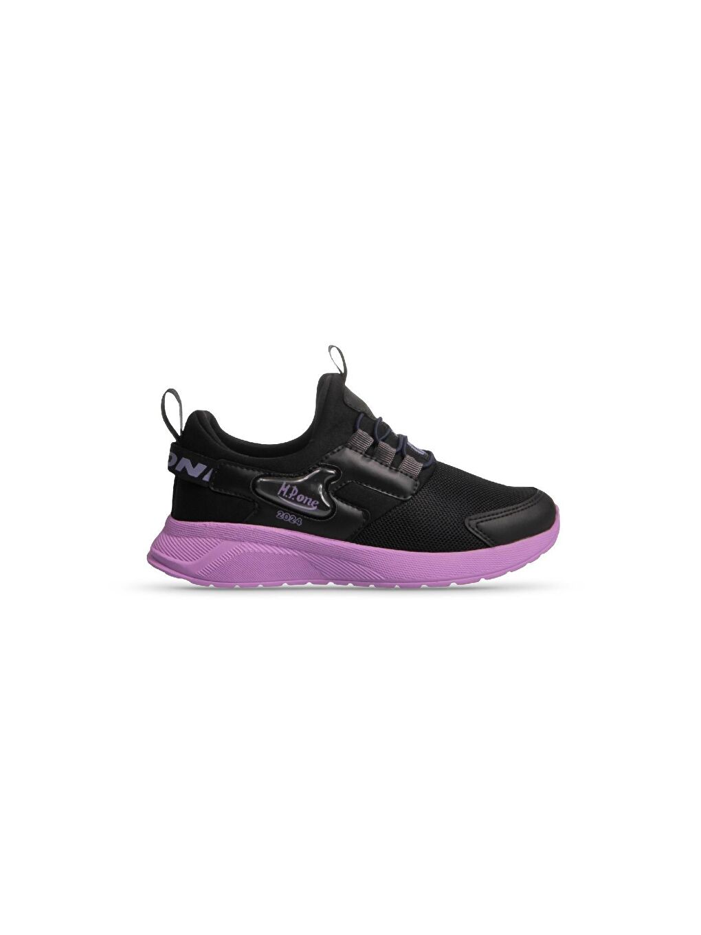 M.P ONE Siyah-Lila PlayWave Junior Çocuk Elastic Laces Siyah-Lila Sneaker