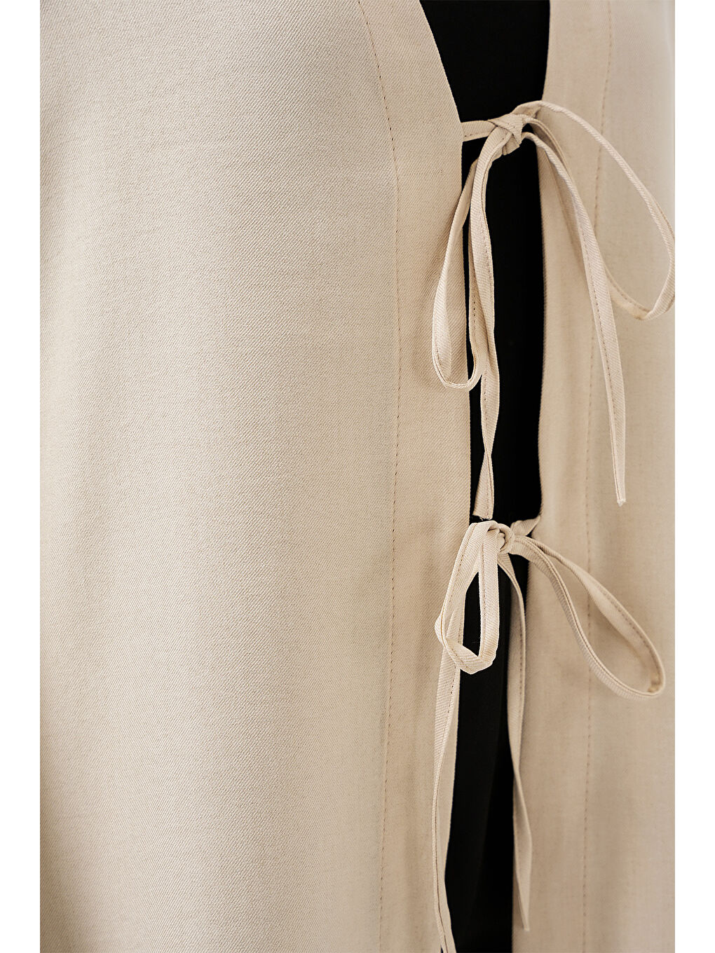 Ekru Keten Tesettür Kimono 5968 - Krem-4