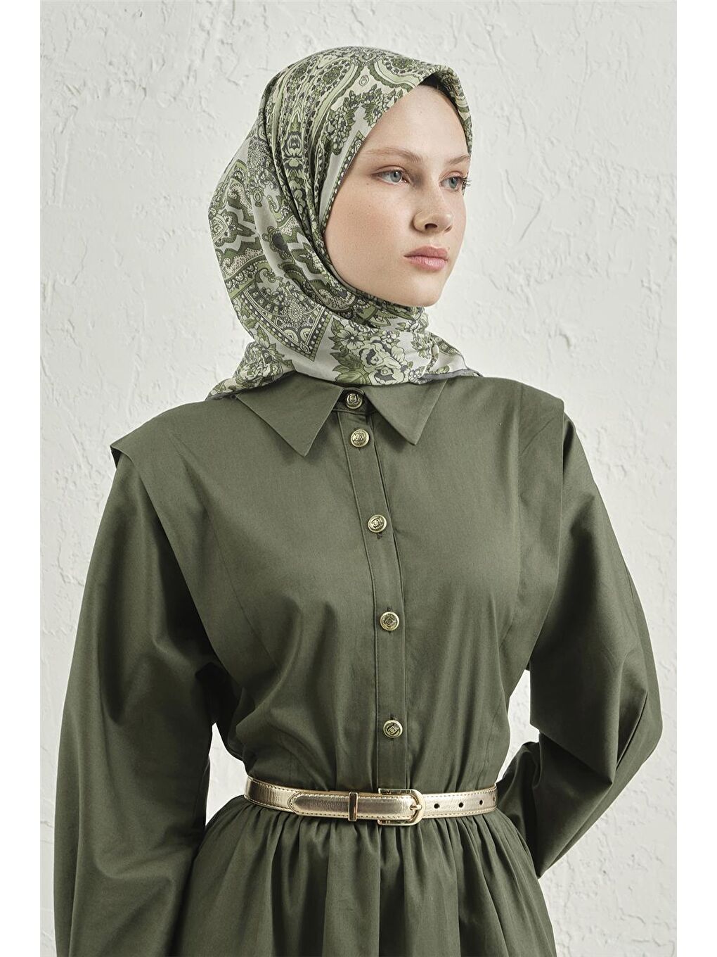 Yeşil Çiçek Eşarp 48 33