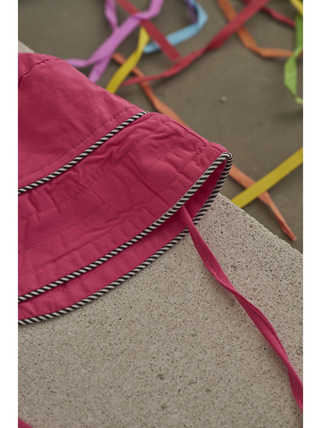 Pembe Candy Summer Biyeli Poplin Şapka-3