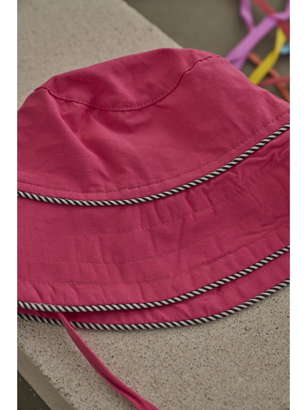 Pembe Candy Summer Biyeli Poplin Şapka-4