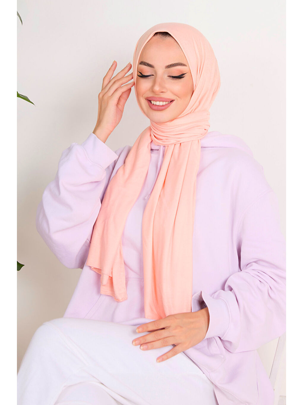 Pembe Penye Şal Pudra - 23353