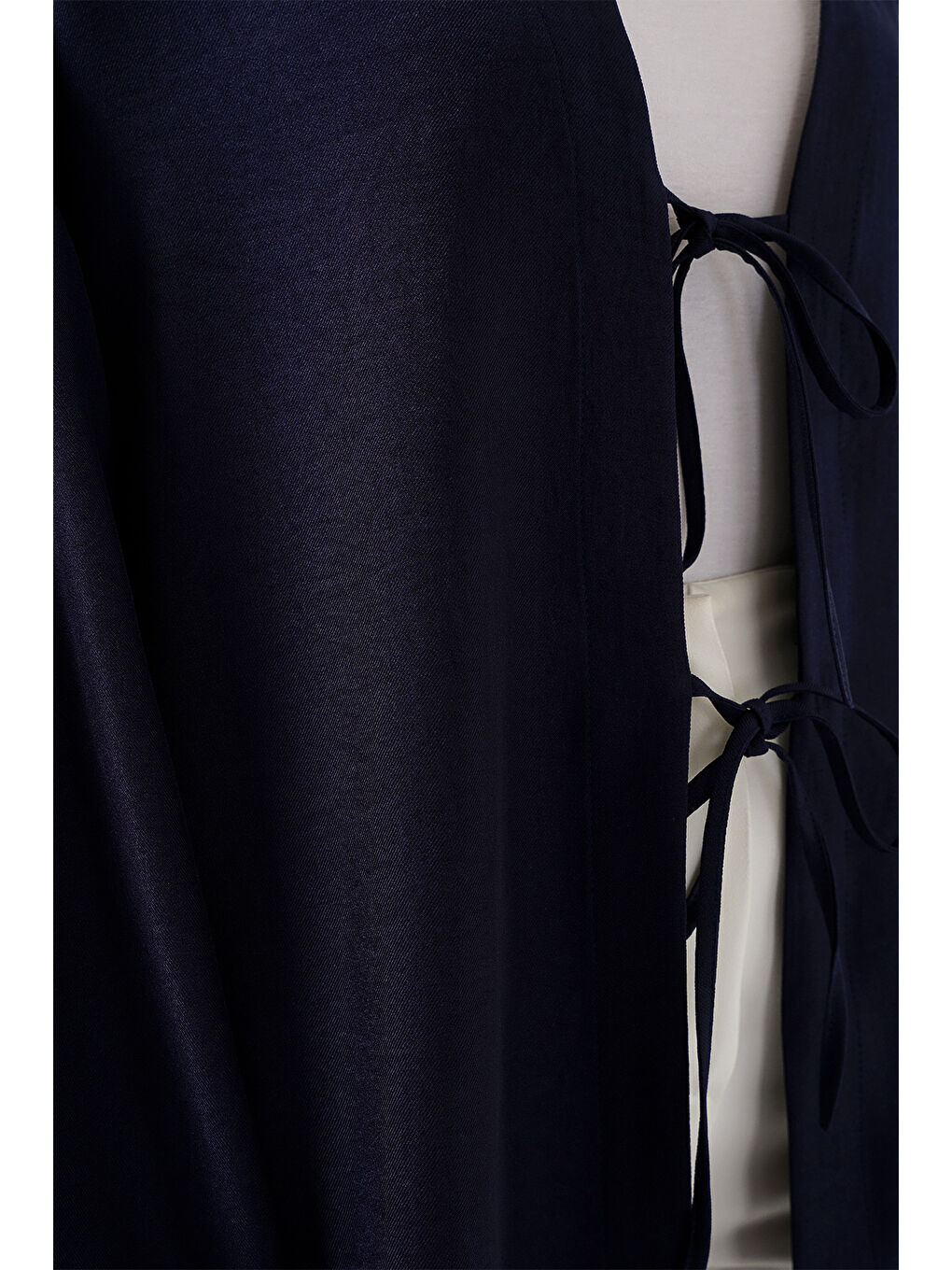 Keten Tesettür Kimono 5968 - Lacivert-5