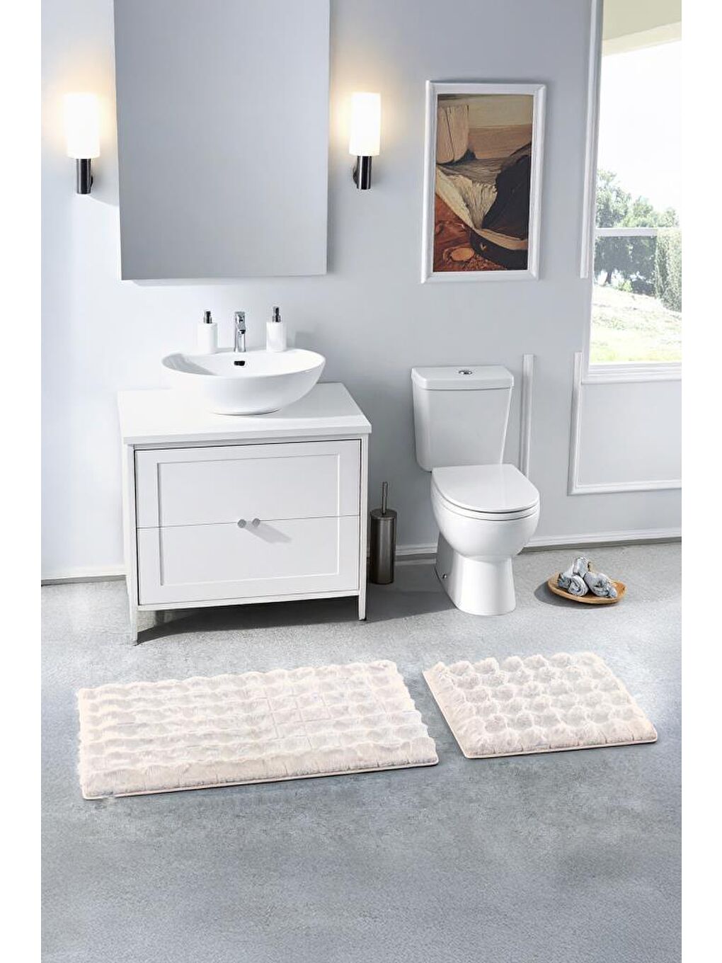 Kahverengi Venedik 2'li Klozet Takımı Cappucino