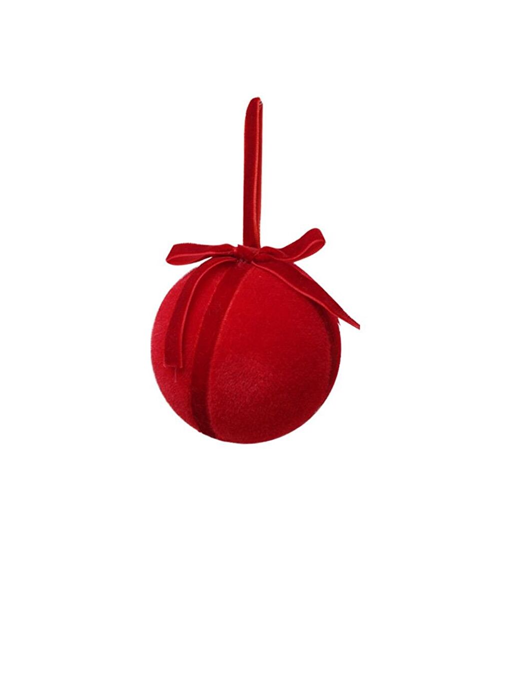 Kadife Fiyonk Detaylı Yılbaşı Ağacı Süsü – Lüks Dekoratif Top Seti Kırmızı 2'li 10 Cm-2