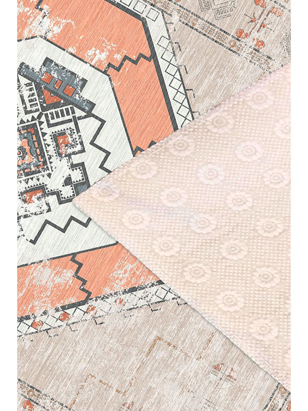 Turuncu Dekoratif Özel Tasarım Modern Halısı 120x180 cm-3