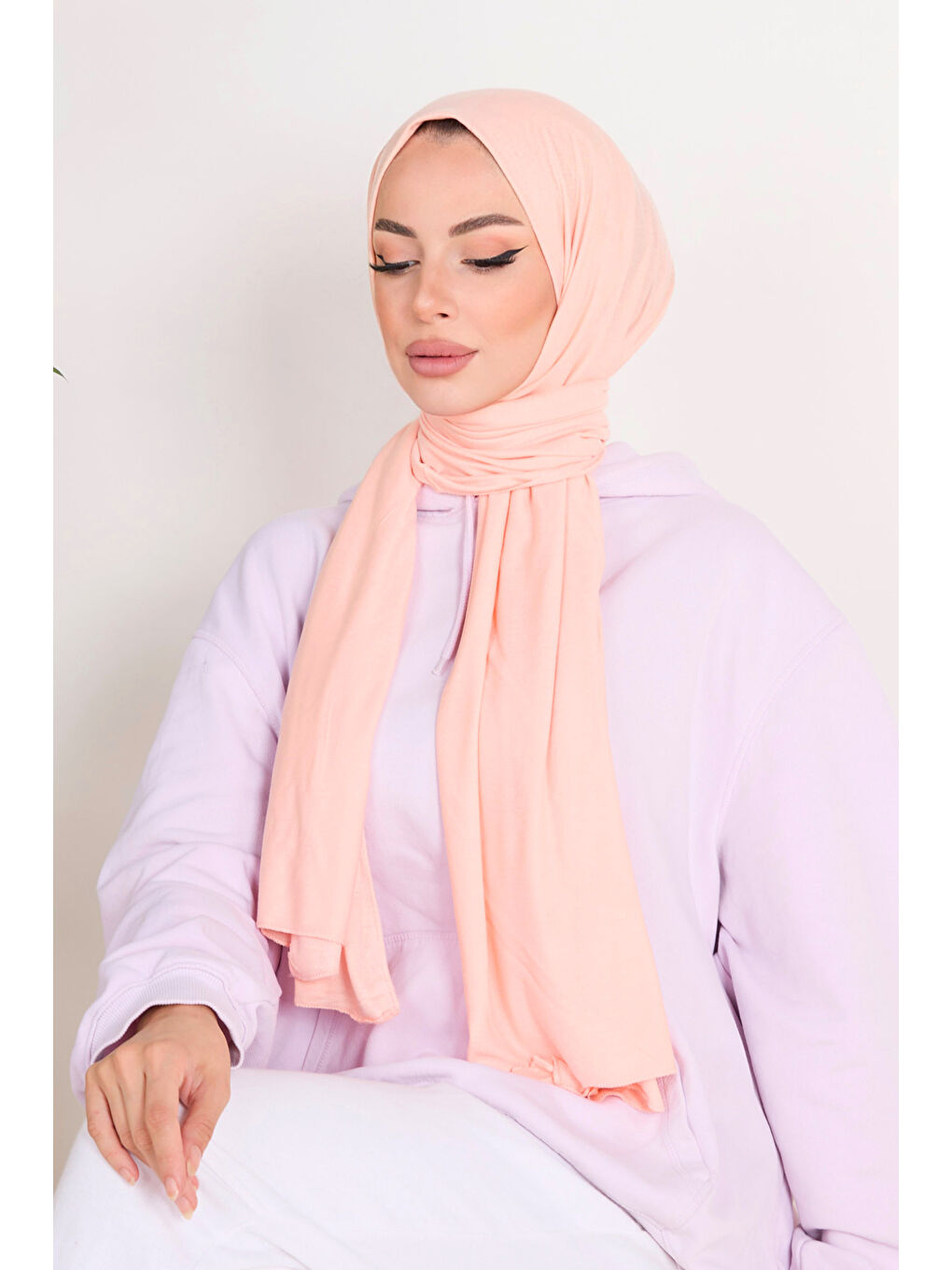 Pembe Penye Şal Pudra - 23353-2