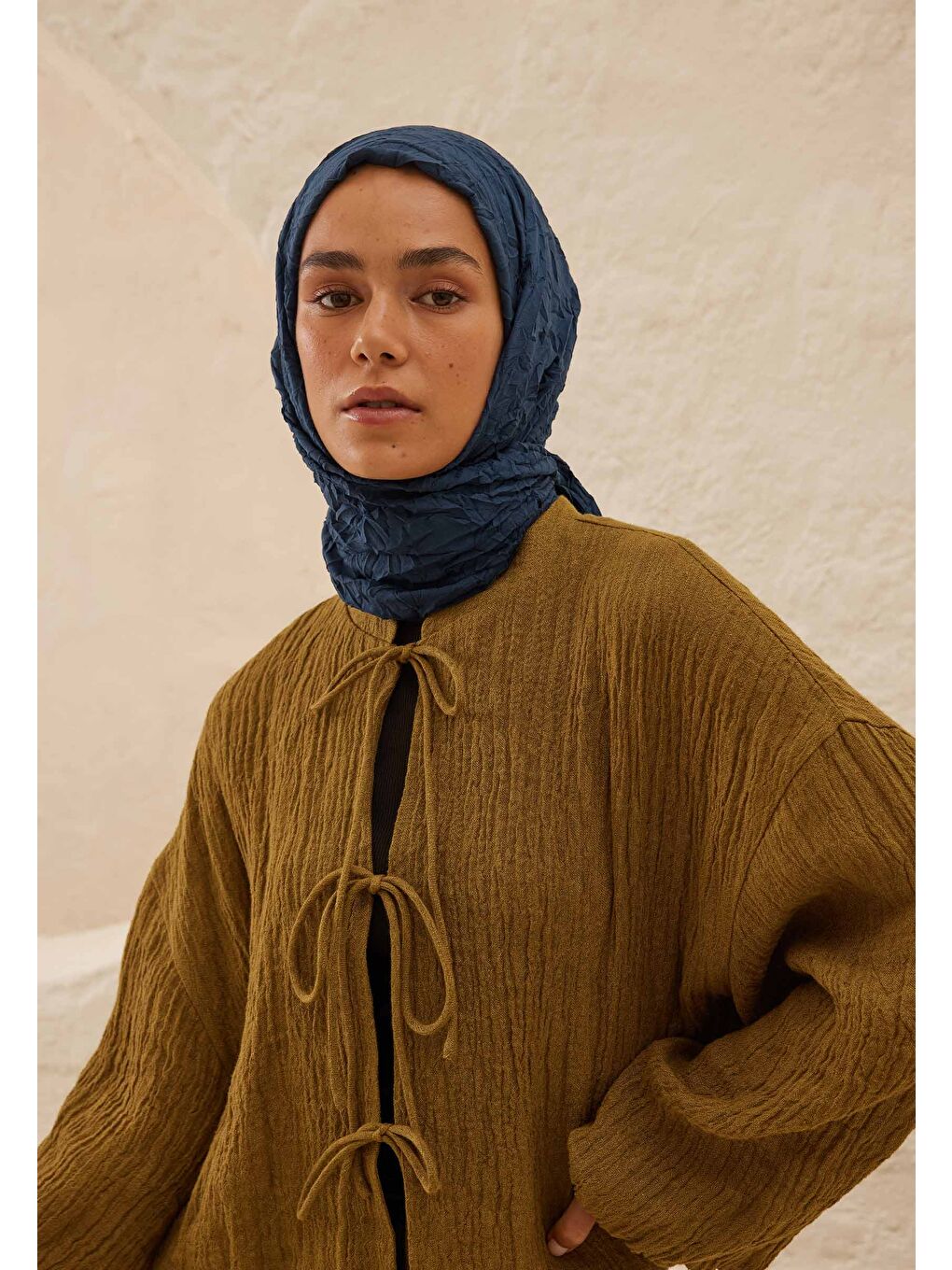 Vual Crash Şal Koyu Mavi