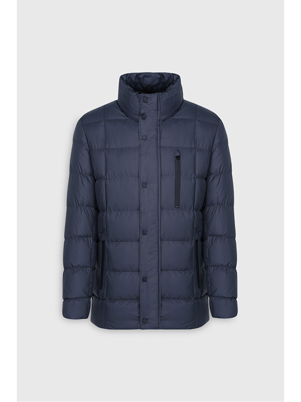 Erkek Antrasit Standart Fit Normal Kesim Dik Yaka Yan Cepli Mont-8