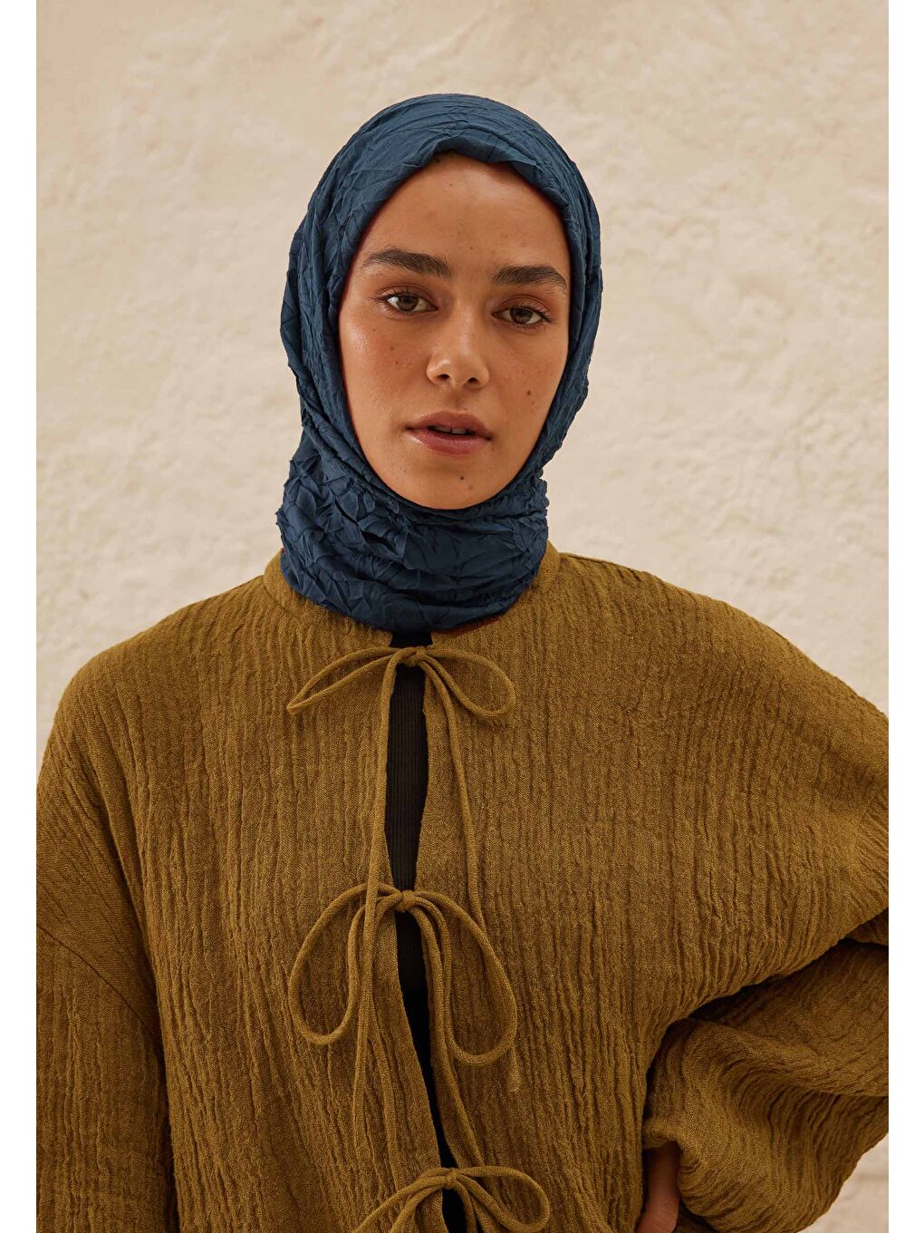 Vual Crash Şal Koyu Mavi-1