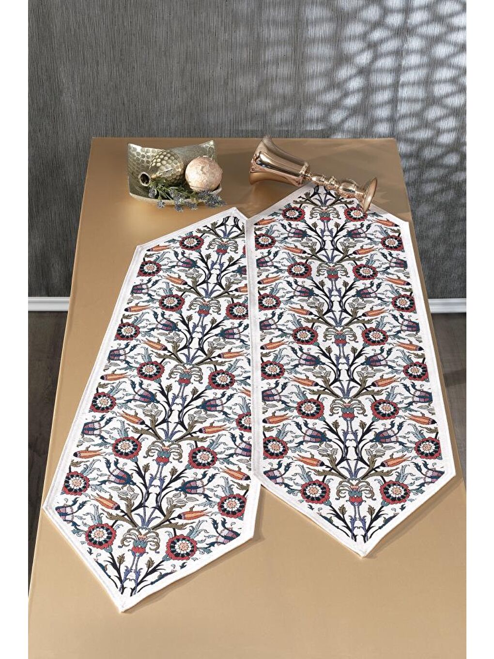 Karışık Gülsüm 2li Lüks Runner 45x140 Cm