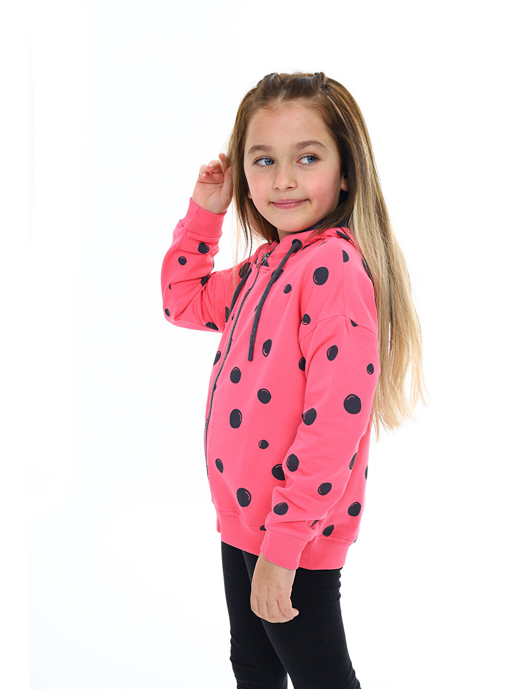 Toontoykids Fuşya Kız Çocuk Baskılı Fermuarlı Sweatshirt - 2