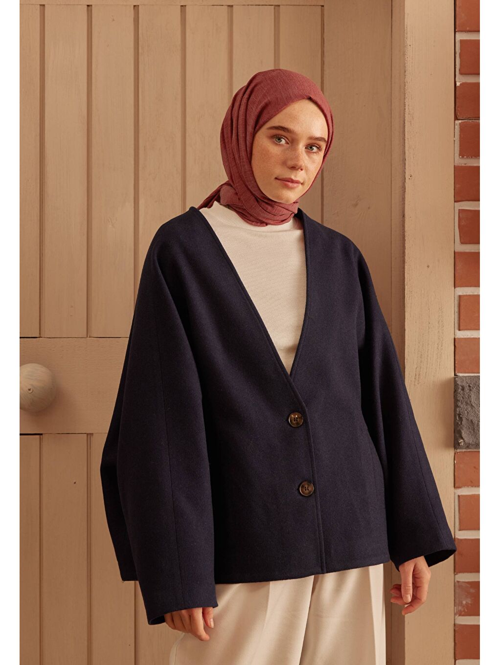 Kırmızı Cozy Pamuk Şal Vişne