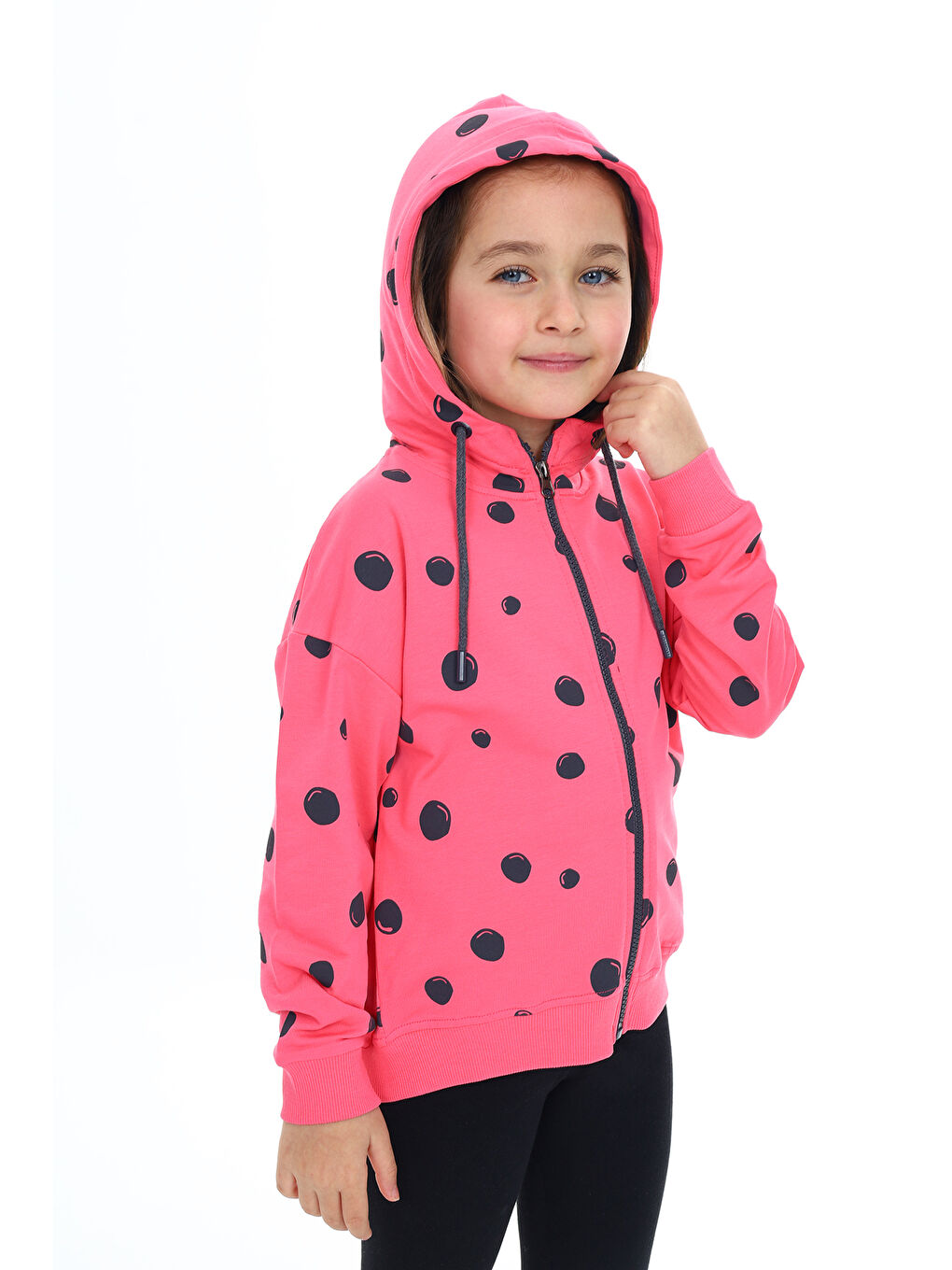 Toontoykids Fuşya Kız Çocuk Baskılı Fermuarlı Sweatshirt - 3