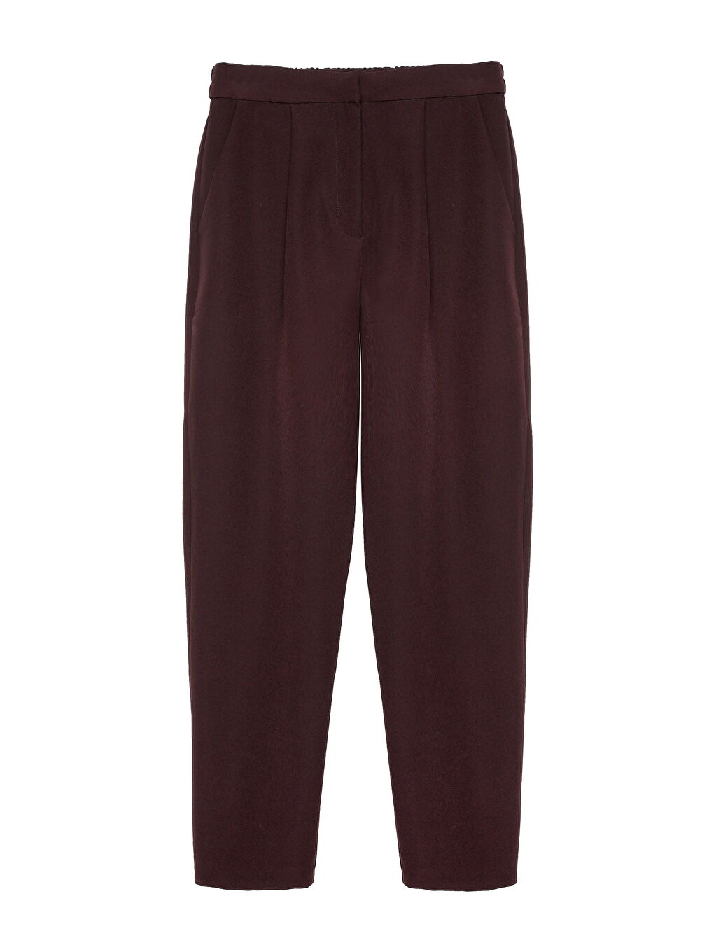 Beli Lastikli Kumaş Pantolon Kahverengi