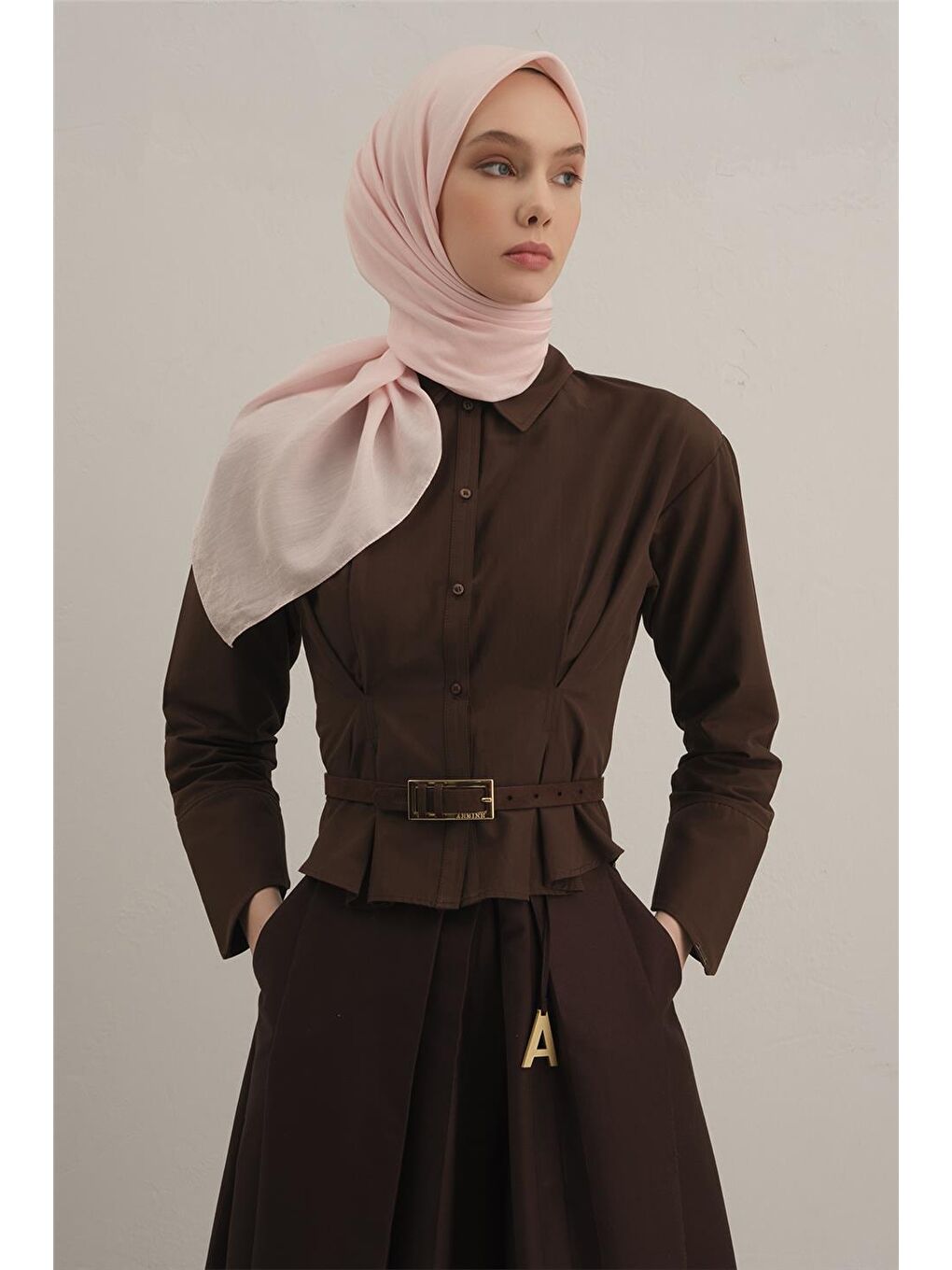 Pembe Bordürlü Lyocell Eşarp 39