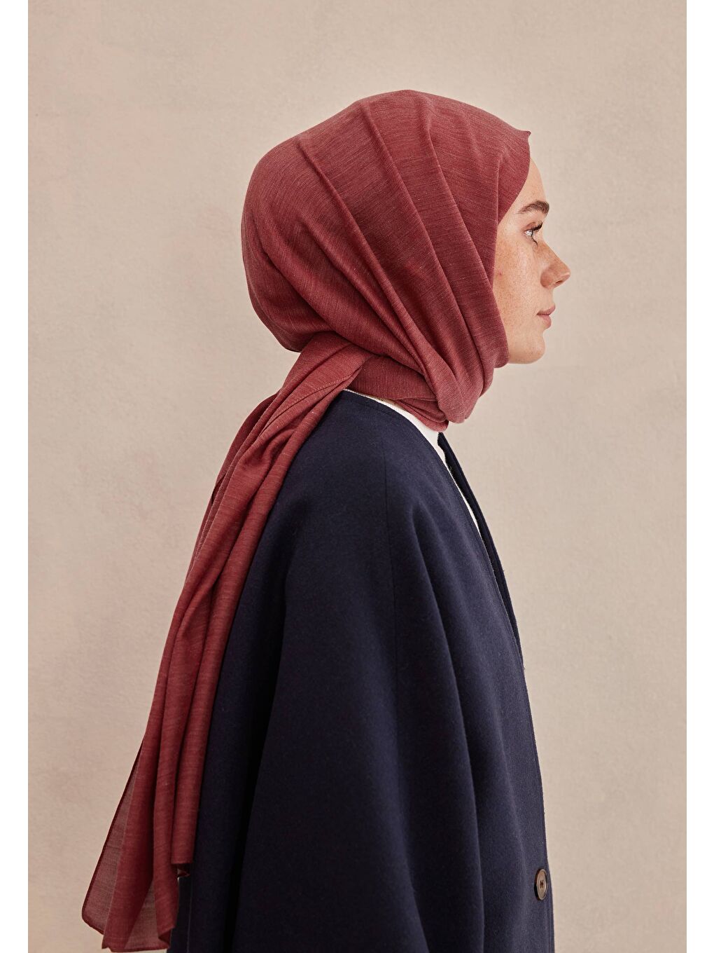 Kırmızı Cozy Pamuk Şal Vişne-3