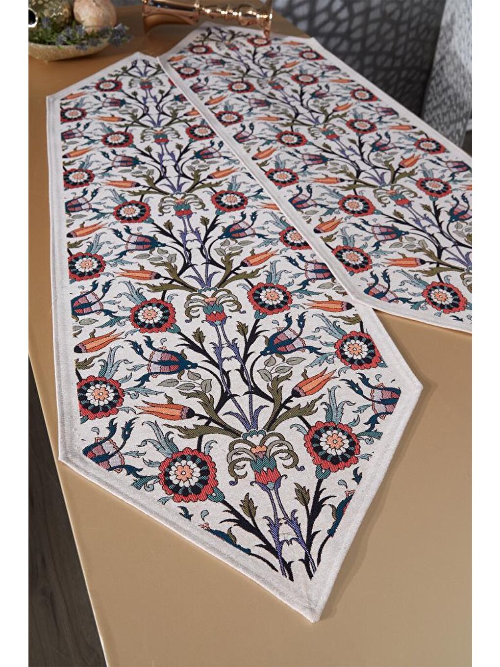 Karışık Gülsüm 2li Lüks Runner 45x140 Cm-2