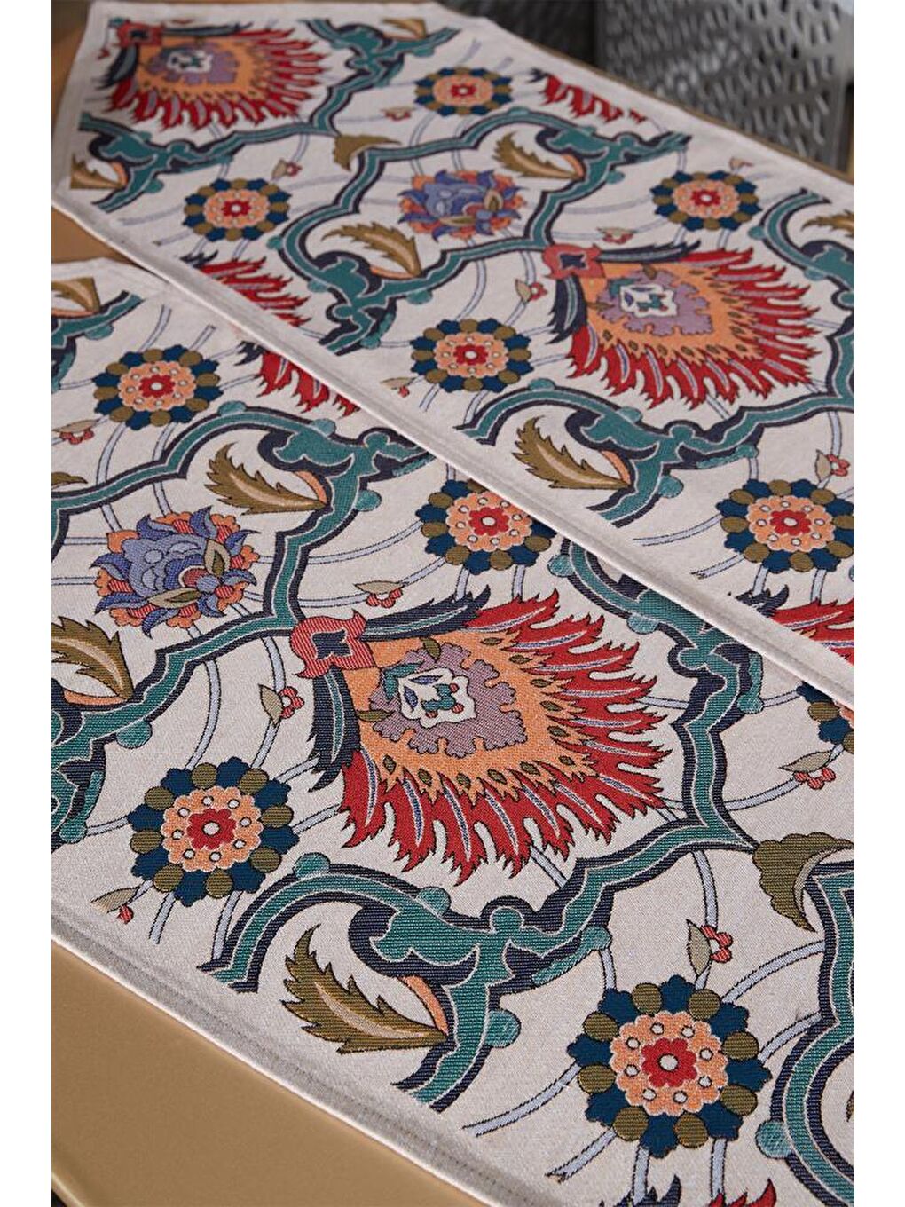 Karışık Ebruli 2li Lüks Runner 45x140 Cm-7