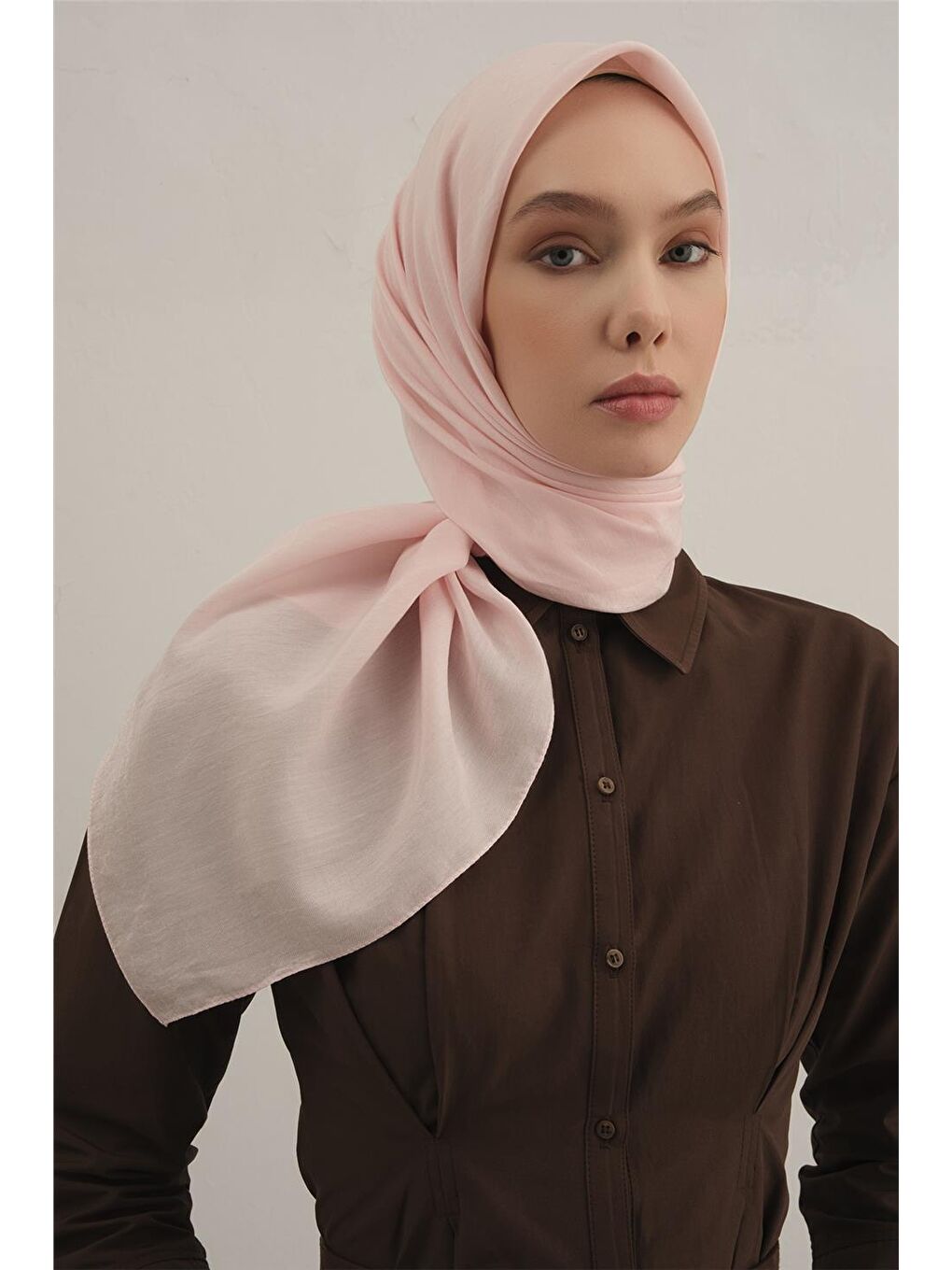 Pembe Bordürlü Lyocell Eşarp 39-2