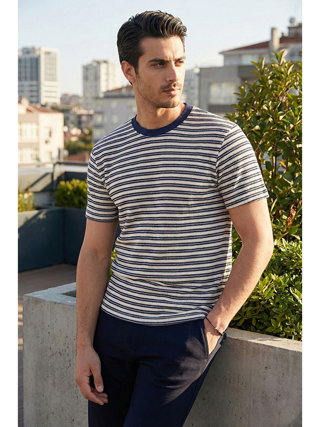 İndigo Pamuklu Regular Fit Bisiklet Yaka T Shirt 5904027