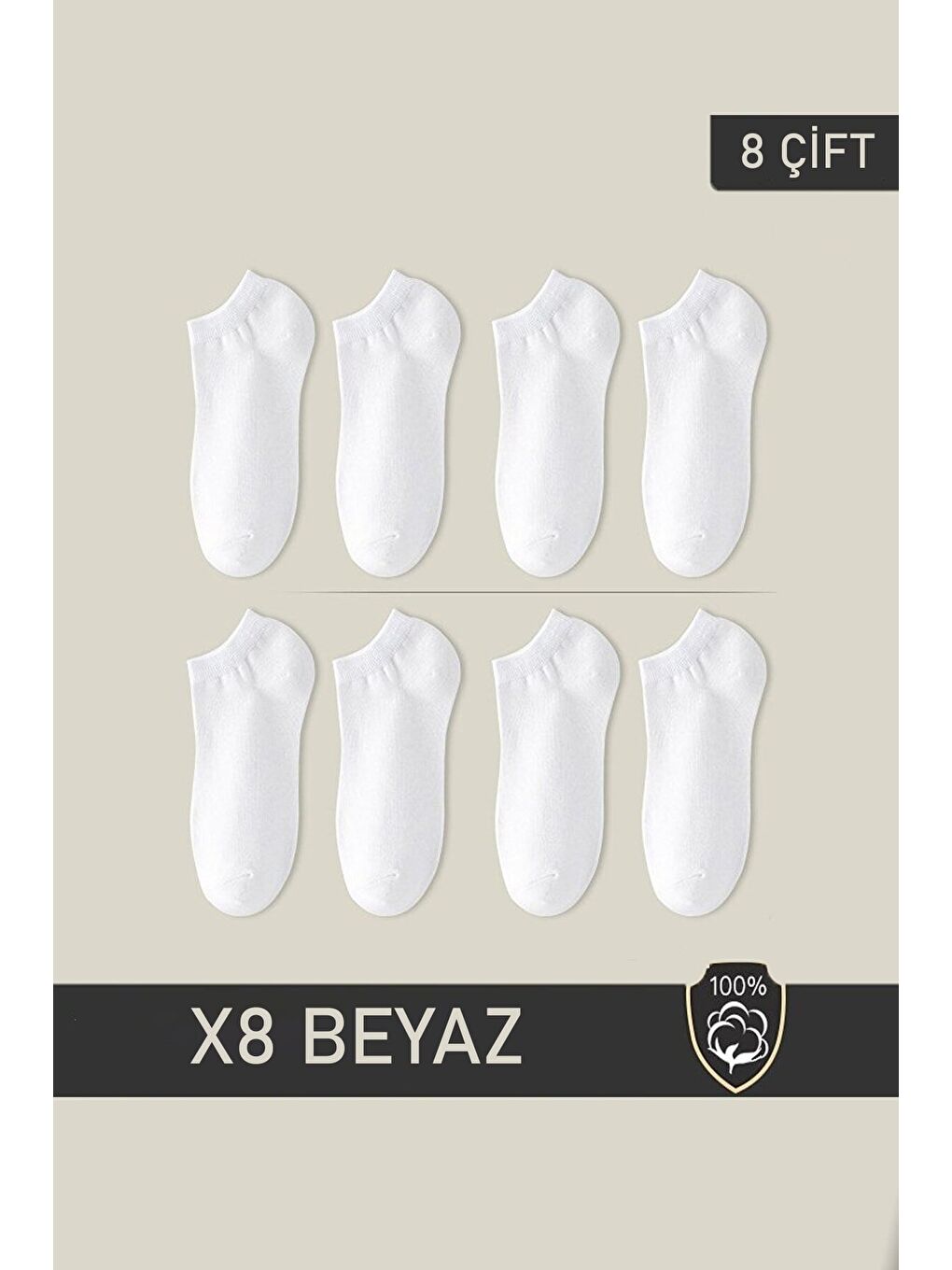 Patik Çorap 8 Çift Beyaz (8 ÇİFT)