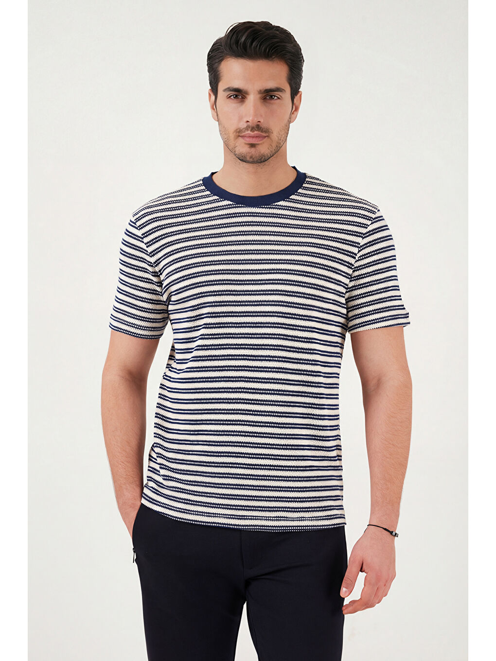 İndigo Pamuklu Regular Fit Bisiklet Yaka T Shirt 5904027-1