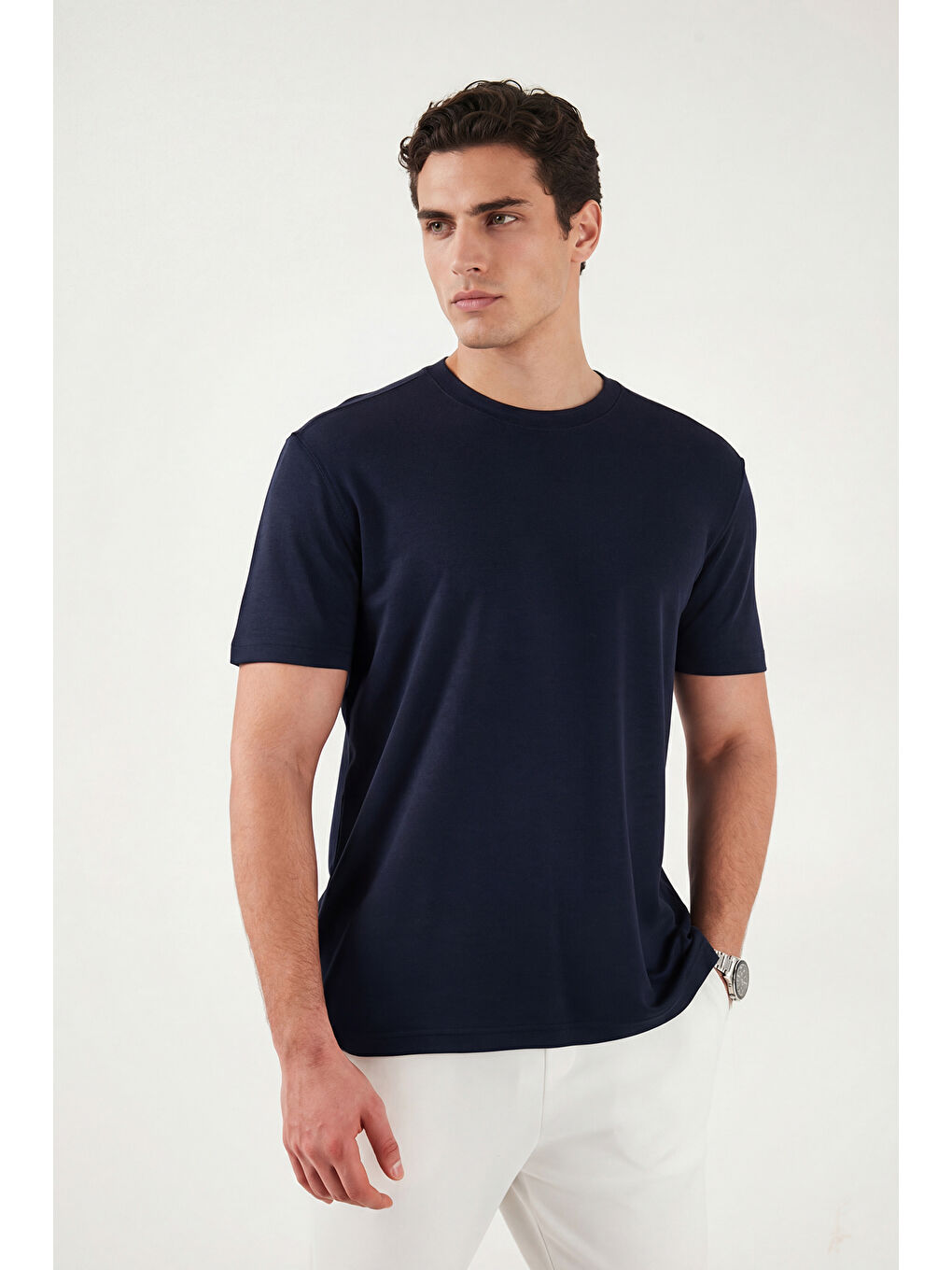 İndigo Pamuklu Regular Fit Bisiklet Yaka T Shirt 5904063-4