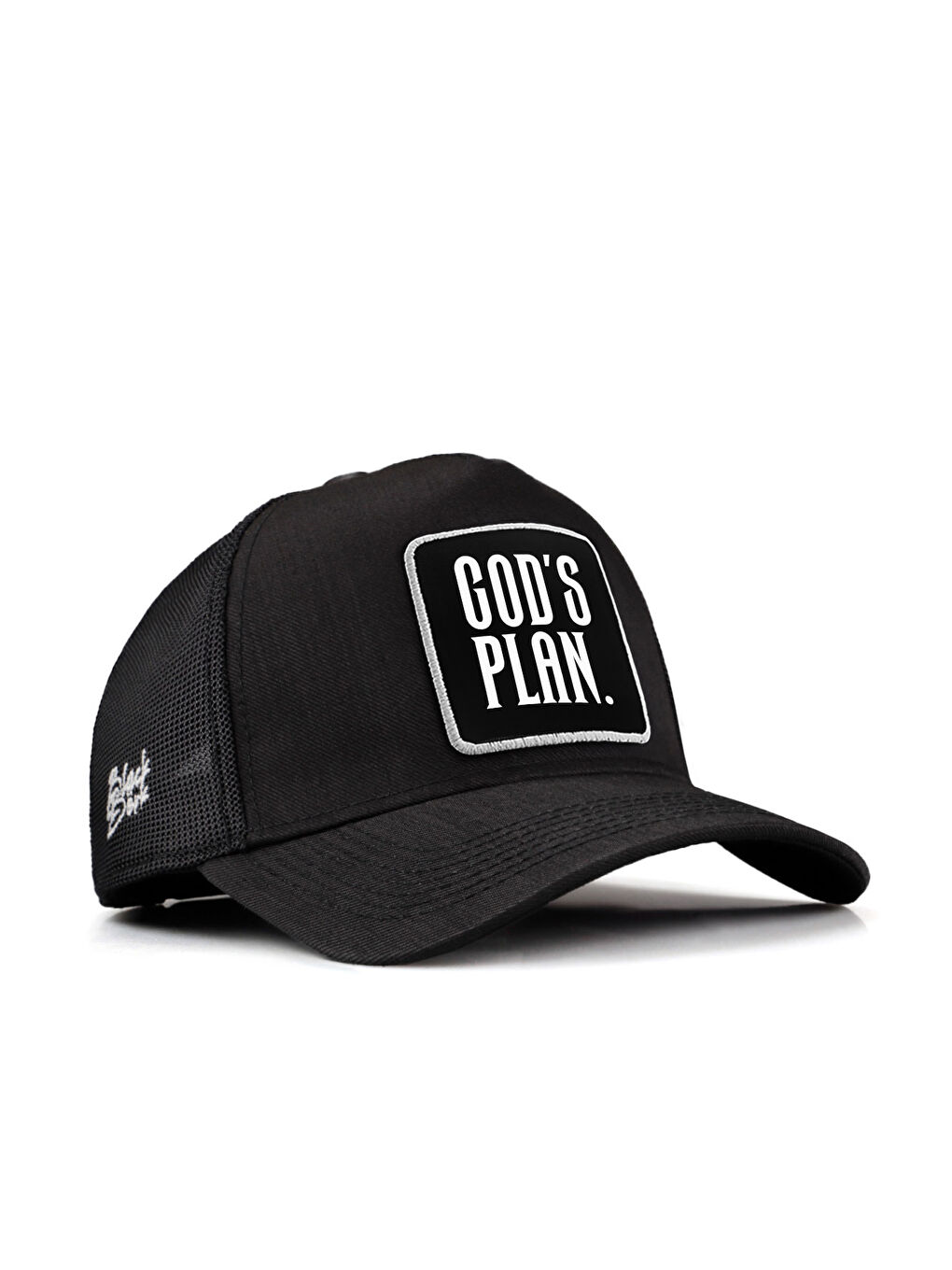 God's Plan Logolu Siyah Cordura Trucker Şapka