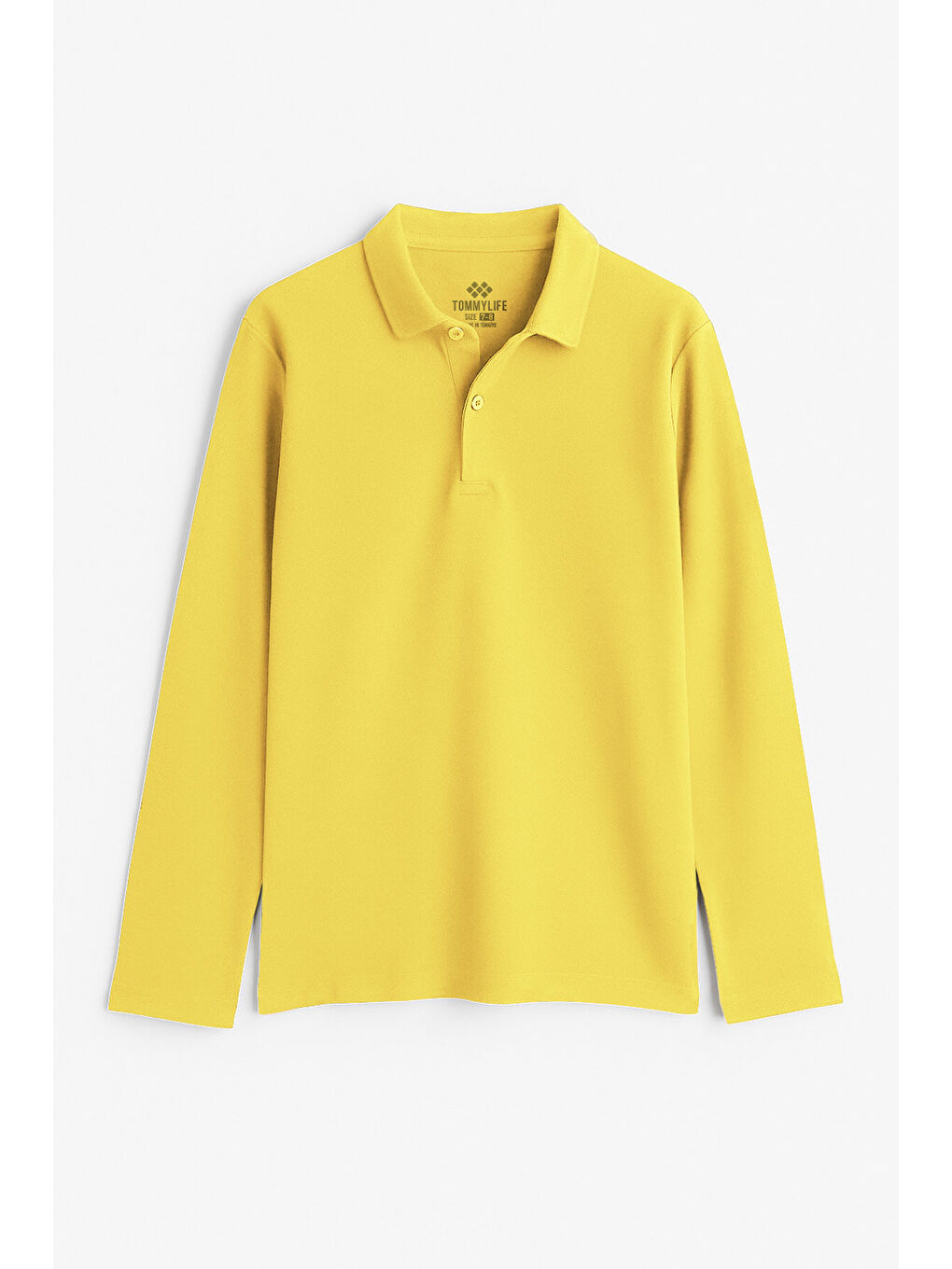 Sarı Polo Yaka Basic Uzun Kollu Erkek Çocuk T-Shirt - 11170
