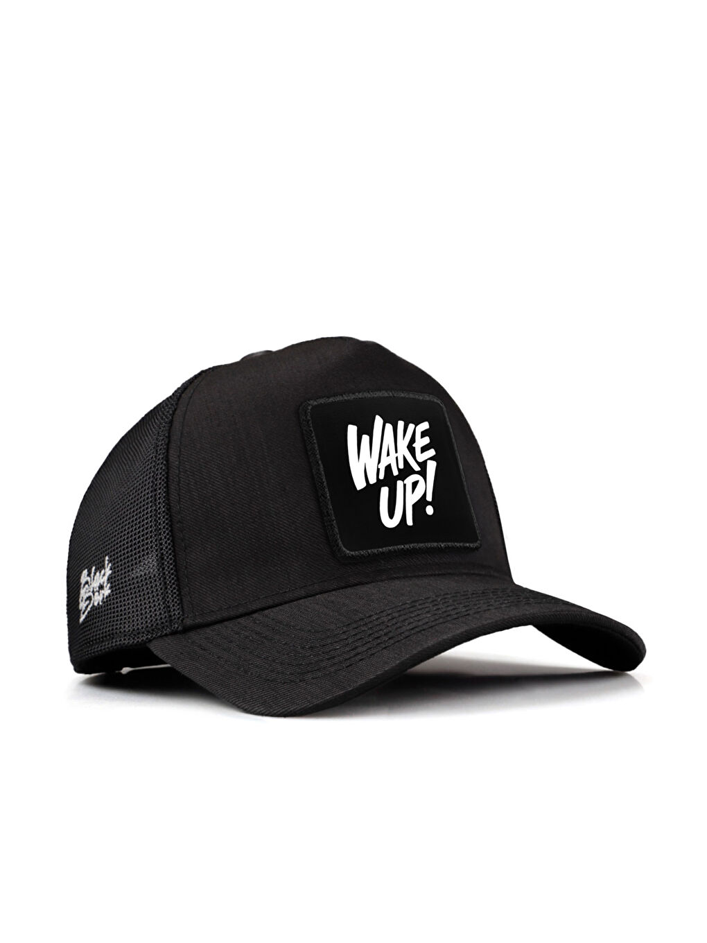 Wake Up Logolu Siyah Cordura Trucker Şapka