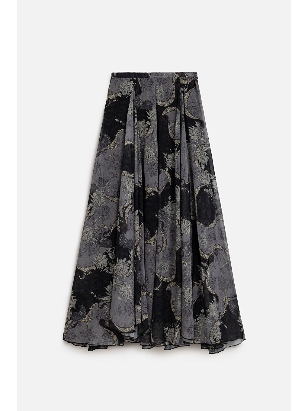 Gri Volanlı Geniş Etek Sıenna-1