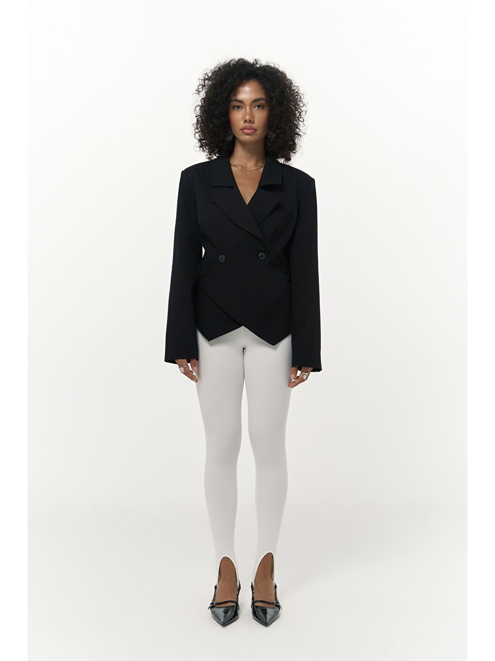 Norbury Üçgen Detay Siyah Blazer-2