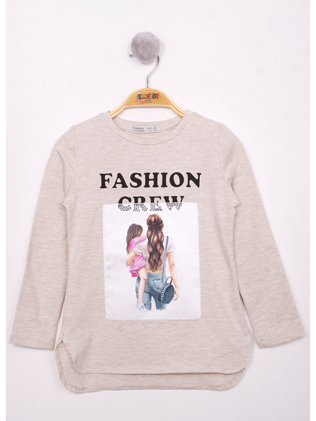 Bej Kız Çocuk Fashion Baskılı Tişört