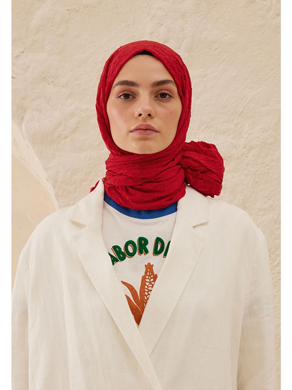 Vual Crash Şal Kırmızı-1