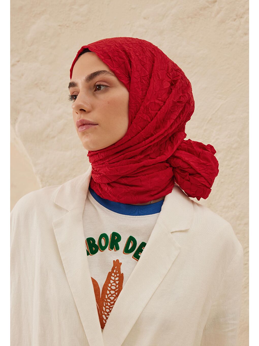 Vual Crash Şal Kırmızı-2