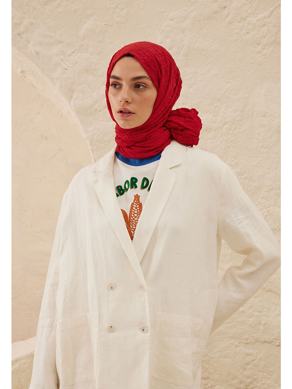 Vual Crash Şal Kırmızı-3